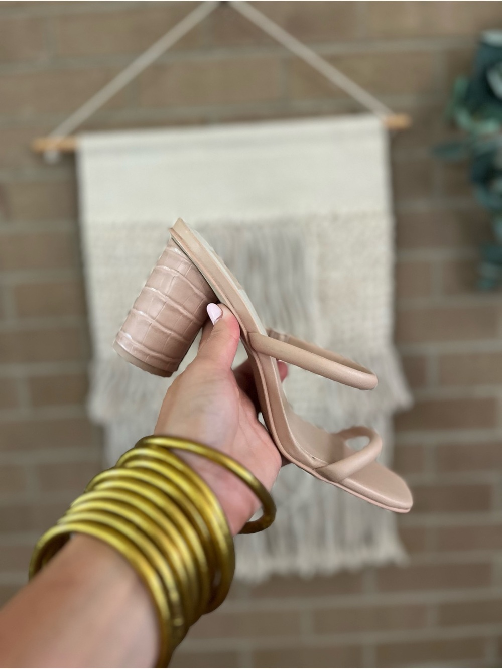 Dolce Vita Blush Nude Strappy Block Heel Sandals